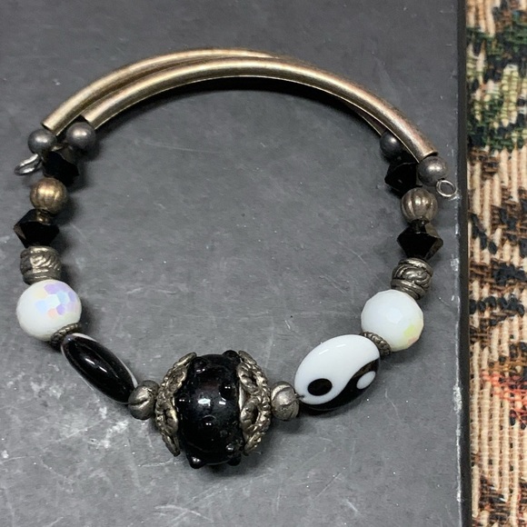 Jewelry - Unique Black and White Bracelet with Distinct Beads
